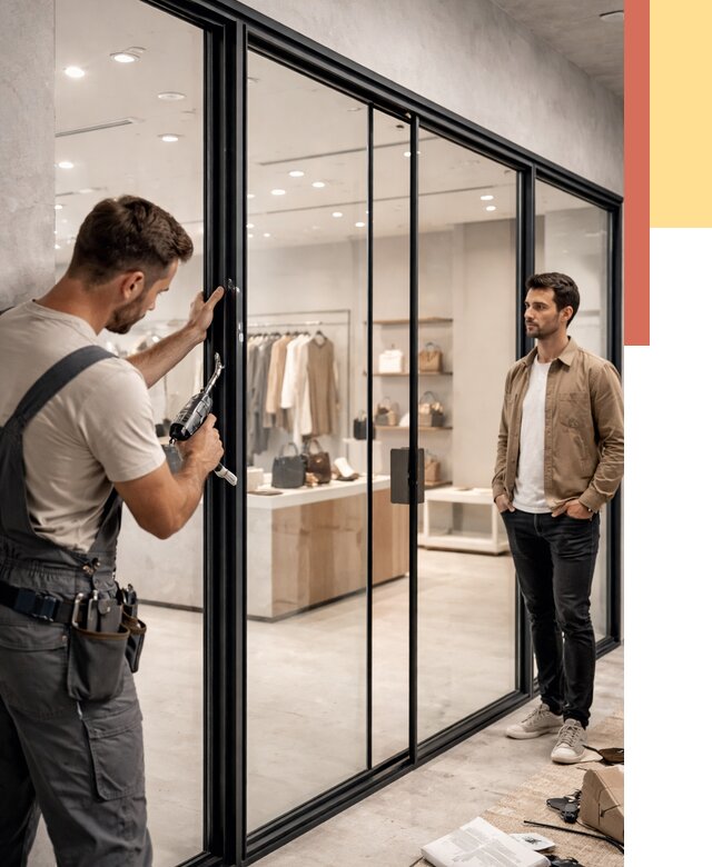 Стеклянные перегородки для магазинов в Моршанске от 8516 руб. под ключ | ОТДЕЛОЧНИК-Мрш