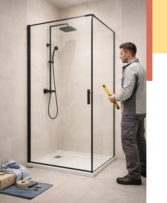 Стеклянные перегородки для душа в Моршанске от 12981 руб. | Монтаж под ключ — ОТДЕЛОЧНИК-Мрш