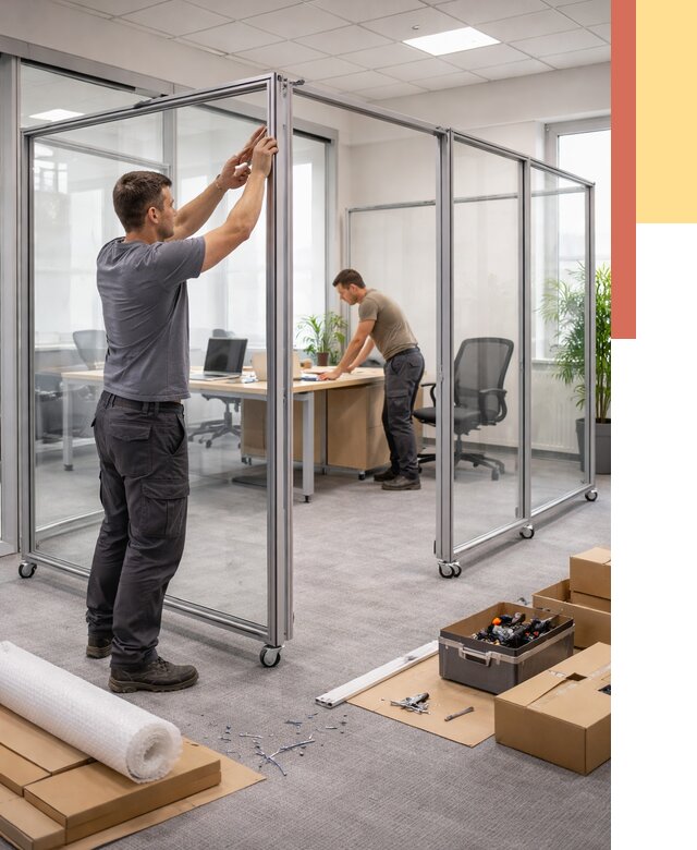 Мобильные офисные перегородки в Моршанске от 12981 руб. — установка под ключ | ОТДЕЛОЧНИК-Мрш