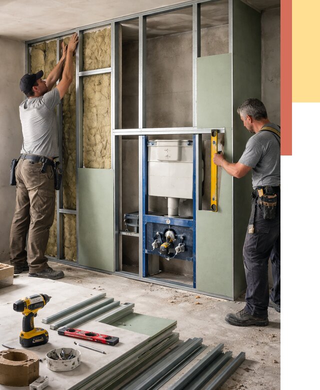 Установка сантехнических перегородок в Моршанске от 8827 руб. | ОТДЕЛОЧНИК-Мрш