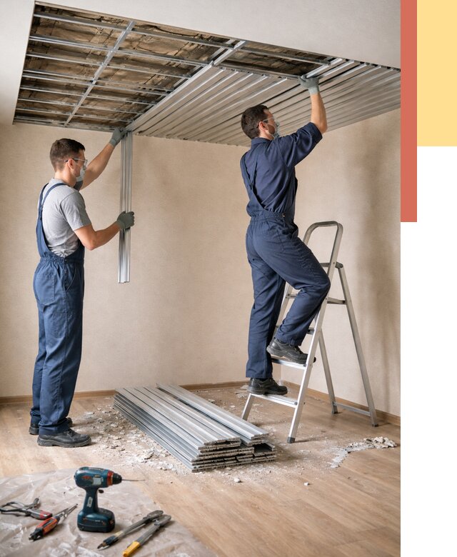 Демонтаж реечного потолка в Моршанске от 4673 руб. быстро и недорого | ОТДЕЛОЧНИК-Мрш