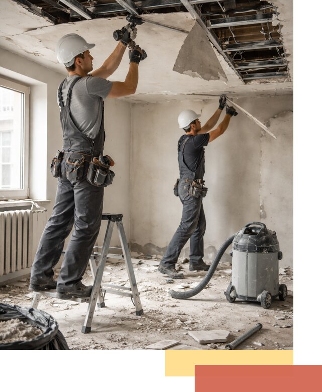 Демонтаж гипсокартонного потолка в Моршанске быстро и аккуратно