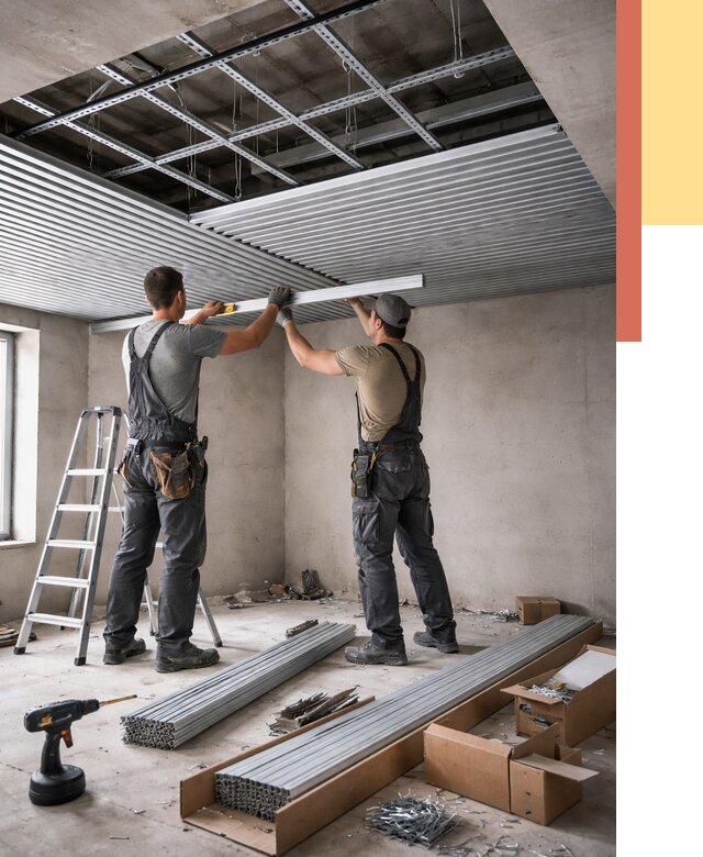 Монтаж реечного потолка в Моршанске от 4673 руб. под ключ | ОТДЕЛОЧНИК-Мрш