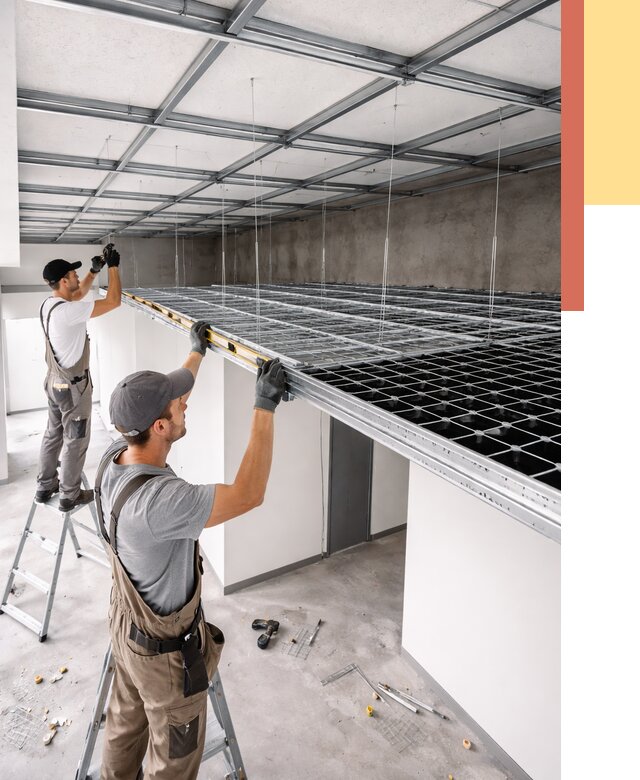 Монтаж потолка грильято в Моршанске от 467 руб./м² — быстрая сборка под ключ | ОТДЕЛОЧНИК-Мрш