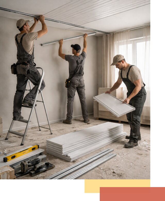 Монтаж потолка из ПВХ панелей в Моршанске оперативно и качественно