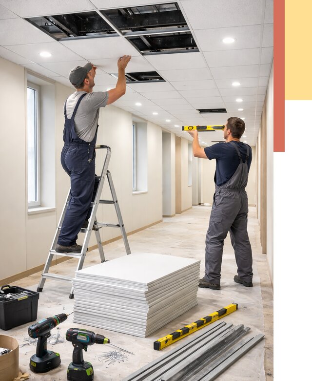 Ремонт потолка Армстронг в Моршанске от 4673 руб. — быстро и недорого | ОТДЕЛОЧНИК-Мрш