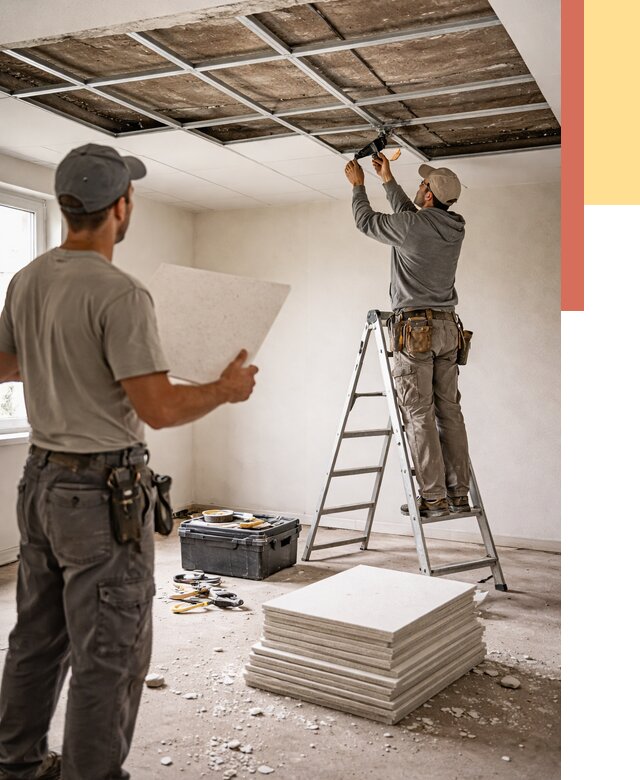 Замена плит подвесного потолка в Моршанске от 1817 руб. быстро и недорого | ОТДЕЛОЧНИК-Мрш
