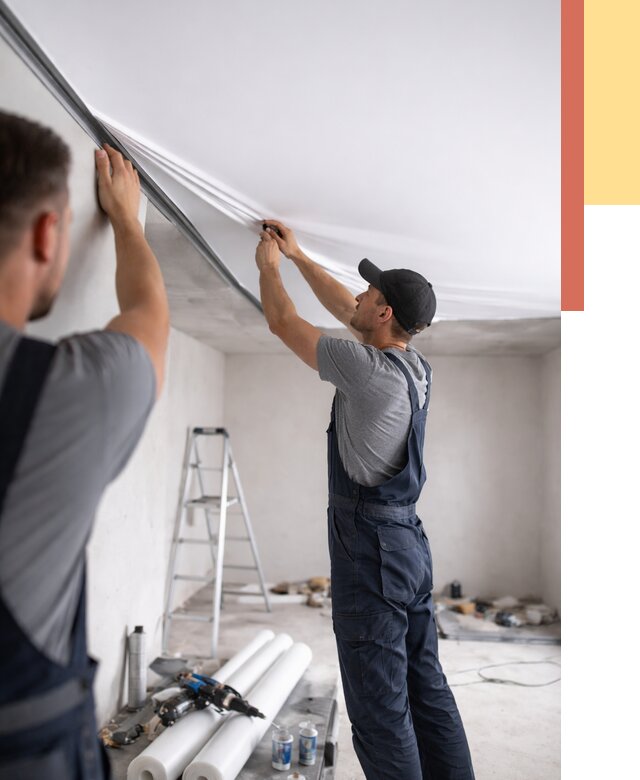 Монтаж матового натяжного потолка в Моршанске от 4673 руб./м² — быстро и недорого | ОТДЕЛОЧНИК-Мрш