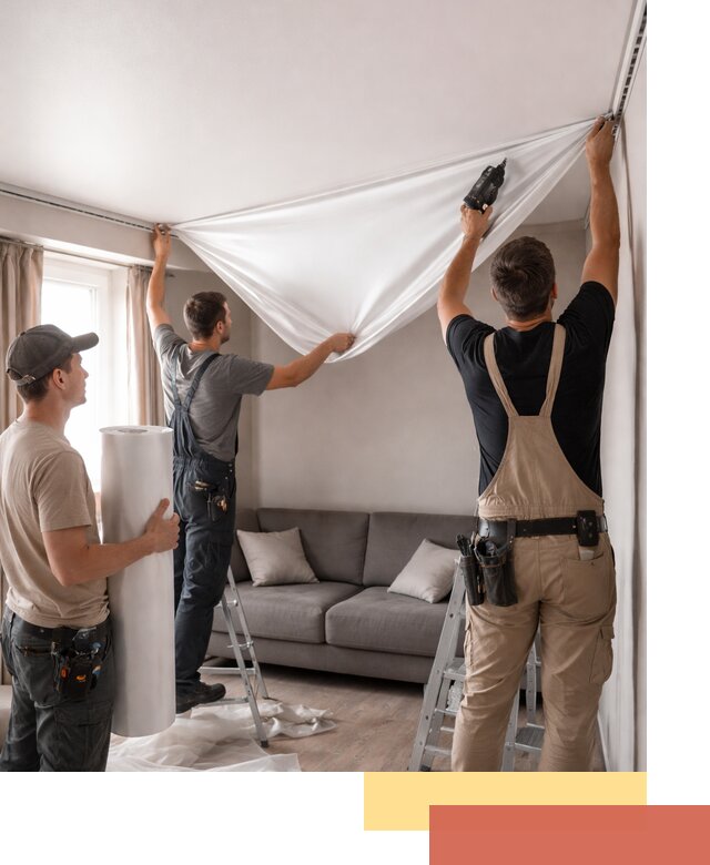 Монтаж сатинового натяжного потолка в Моршанске качественно и быстро