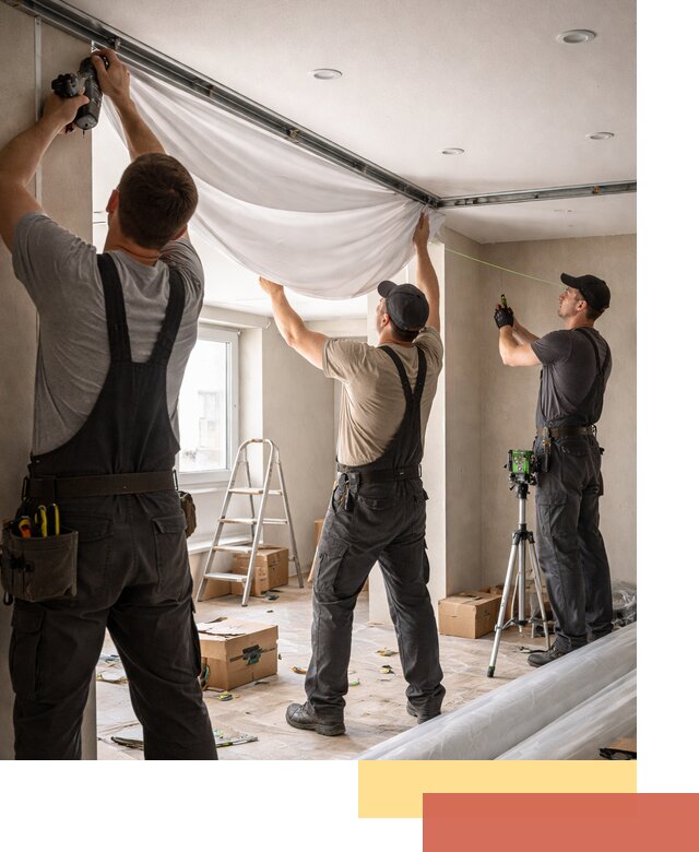 Монтаж парящего натяжного потолка под ключ в Моршанске