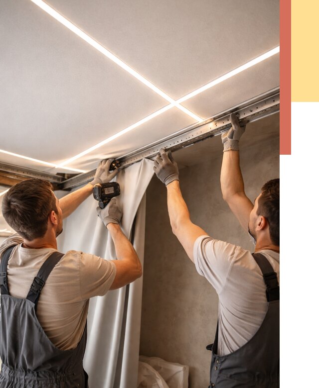 Монтаж натяжного потолка со световыми линиями в Моршанске от 1246 руб. | ОТДЕЛОЧНИК-Мрш