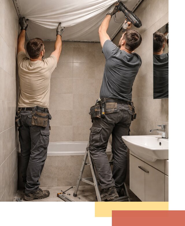 Монтаж натяжного потолка в ванной в Моршанске быстро и качественно