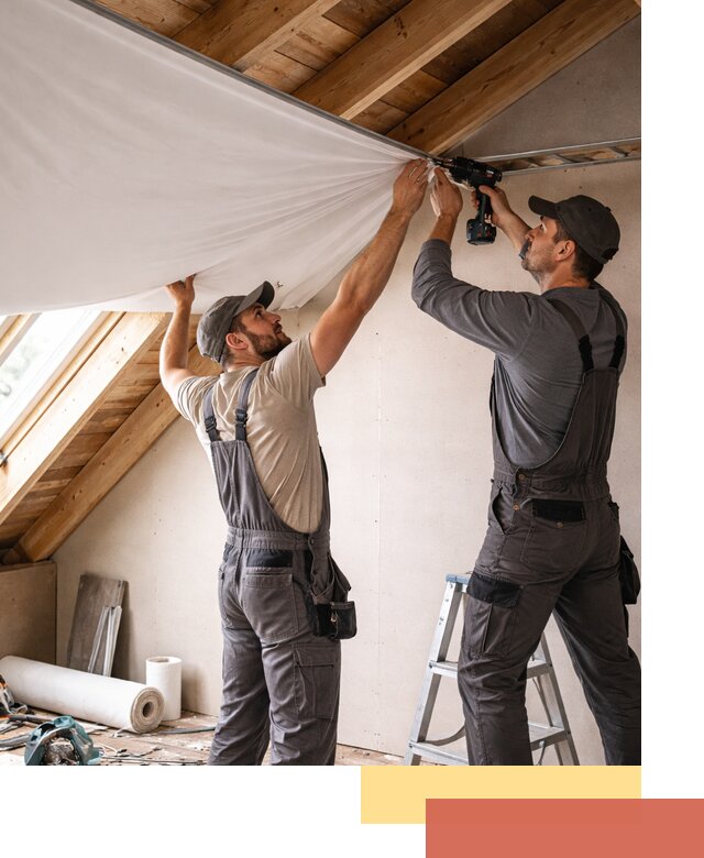 Монтаж натяжного потолка в мансарде в Моршанске