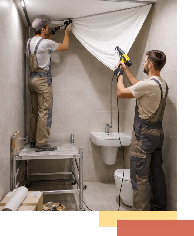 Монтаж натяжного потолка в санузле в Моршанске