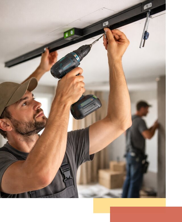 Установка трековых светильников в натяжной потолок в Моршанске