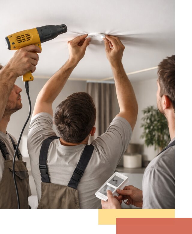 Ремонт прокола полотна натяжного потолка в Моршанске