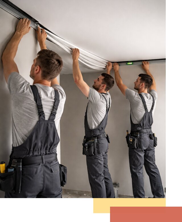 Теневые натяжные потолки в Моршанске: монтаж и отделка быстро и качественно