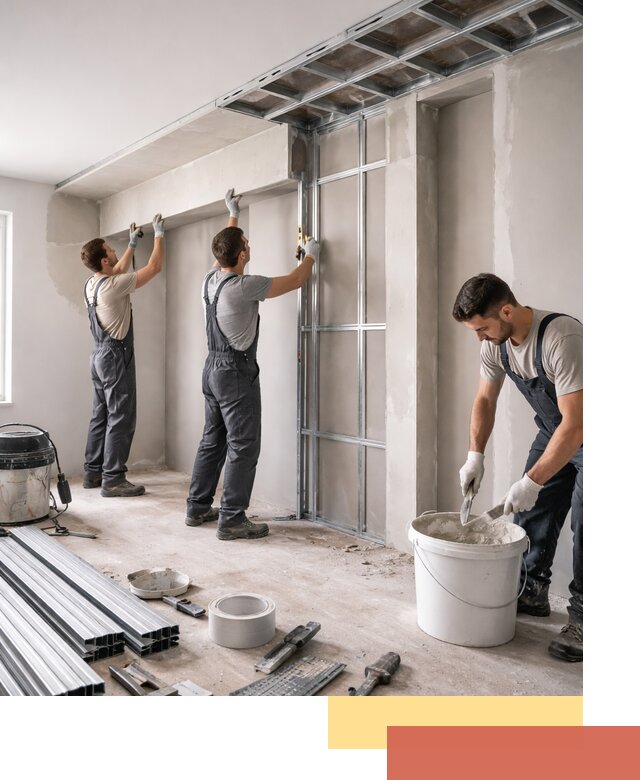 Монтаж потолка из гипсокартона с нишей в Моршанске