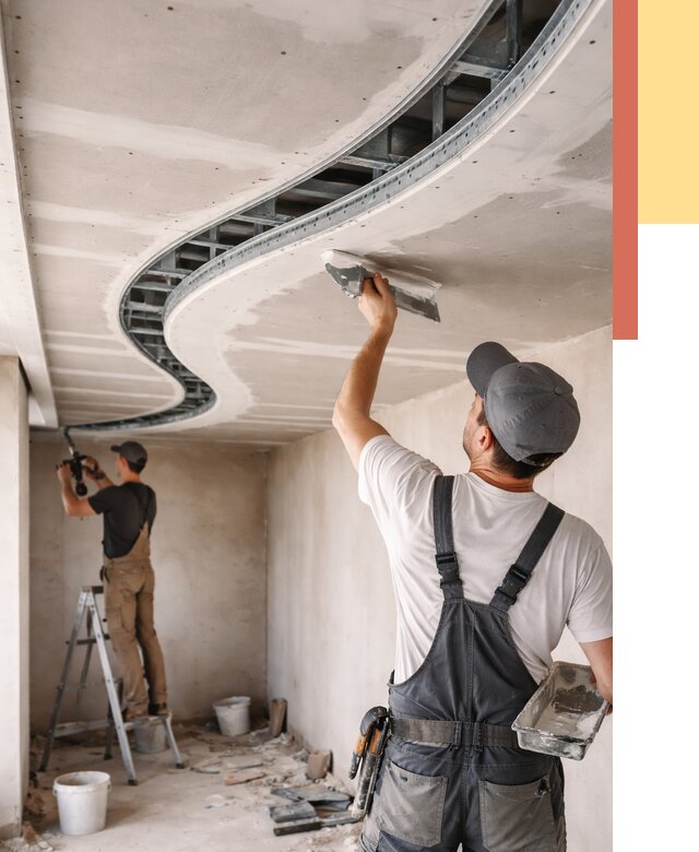 Криволинейный потолок из гипсокартона в Моршанске от 2181 руб./м2 | ОТДЕЛОЧНИК-Мрш