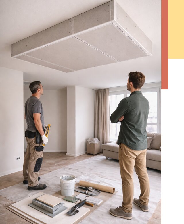 Короб на потолке из гипсокартона в Моршанске от 2285 руб. — монтаж и услуги под ключ | ОТДЕЛОЧНИК-Мрш