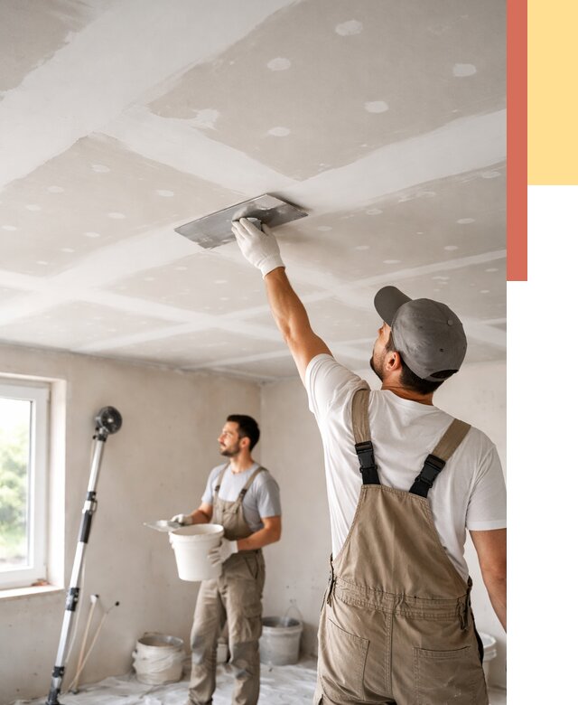 Шпаклевка потолка из гипсокартона в Моршанске от 3323 руб./м2 — услуги под ключ | ОТДЕЛОЧНИК-Мрш