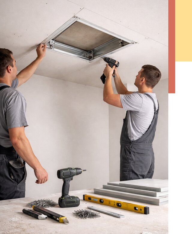 Установка люка в потолок ГКЛ в Моршанске от 2596 руб. под ключ | ОТДЕЛОЧНИК-Мрш