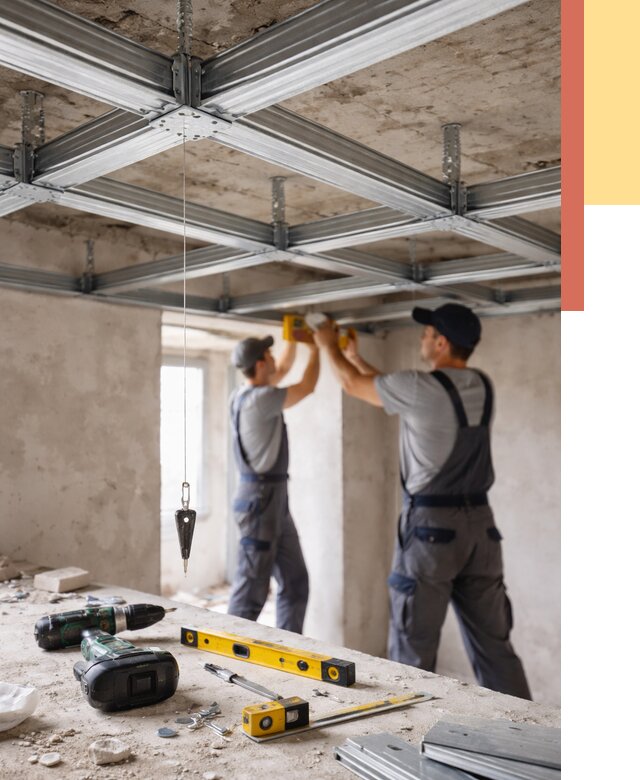 Монтаж каркаса потолка из профиля в Моршанске от 4673 руб. — услуги ОТДЕЛОЧНИК-Мрш
