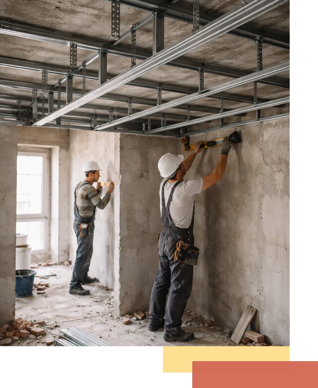 Монтаж каркаса потолка из профильного профиля в Моршанске