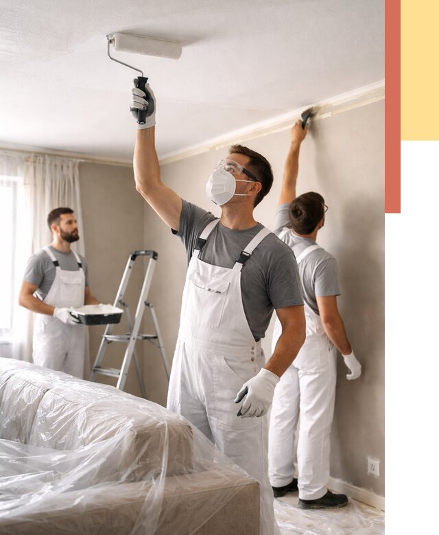 Покраска потолка водоэмельсионной краской в Моршанске от 2285 руб/м² — услуги под ключ | ОТДЕЛОЧНИК-Мрш