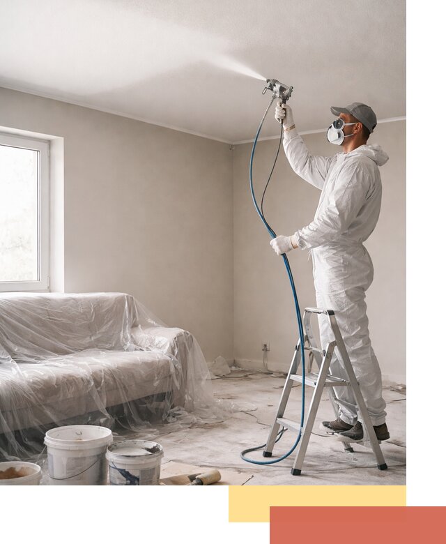 Покраска потолка краскопультом в Моршанске быстро и качественно