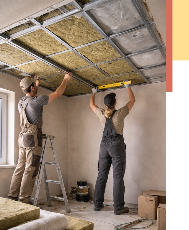 Шумоизоляция потолка в Моршанске от 1298 руб. под ключ — услуги ОТДЕЛОЧНИК-Мрш